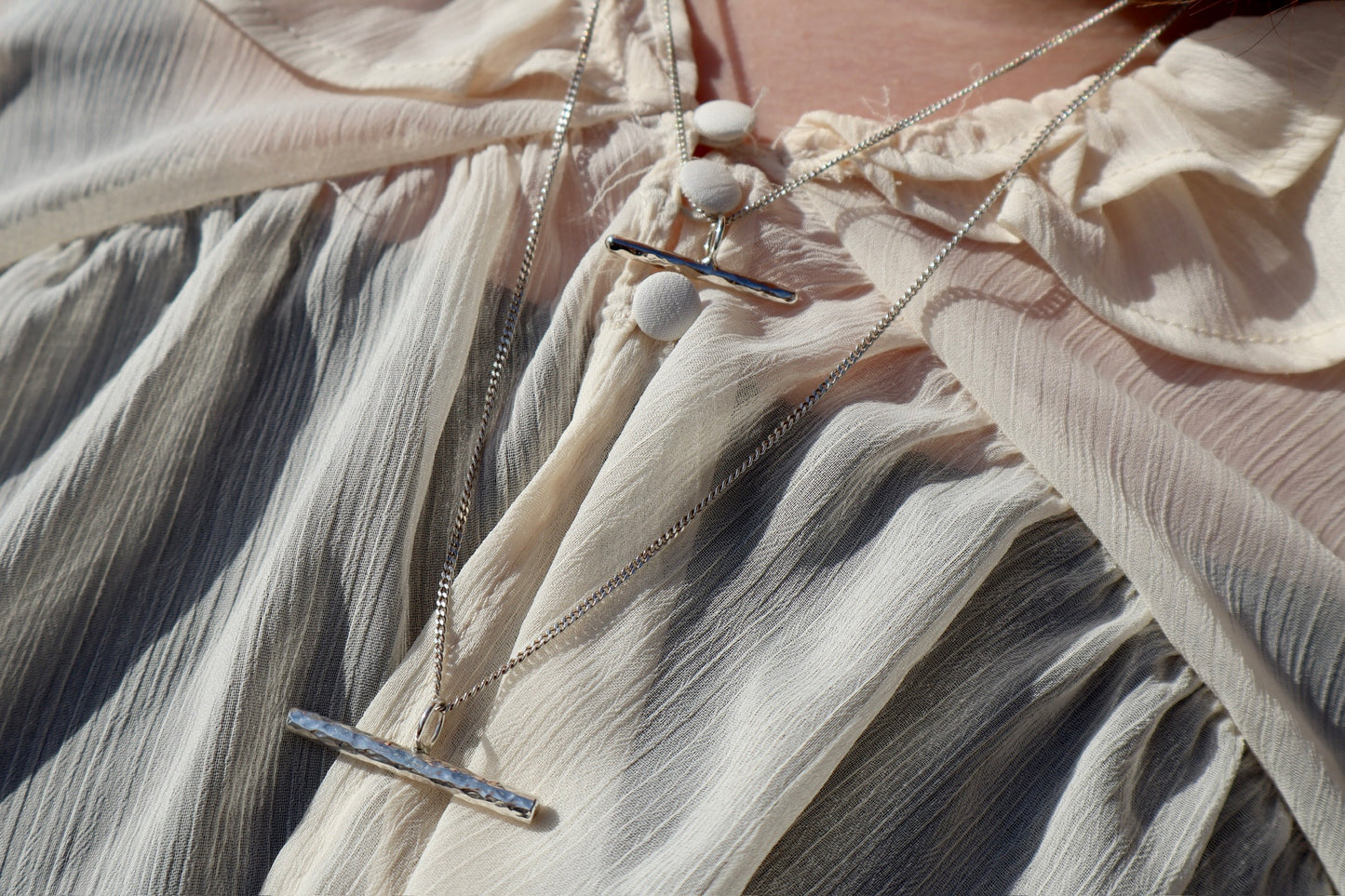 Hammered T Bar Necklace