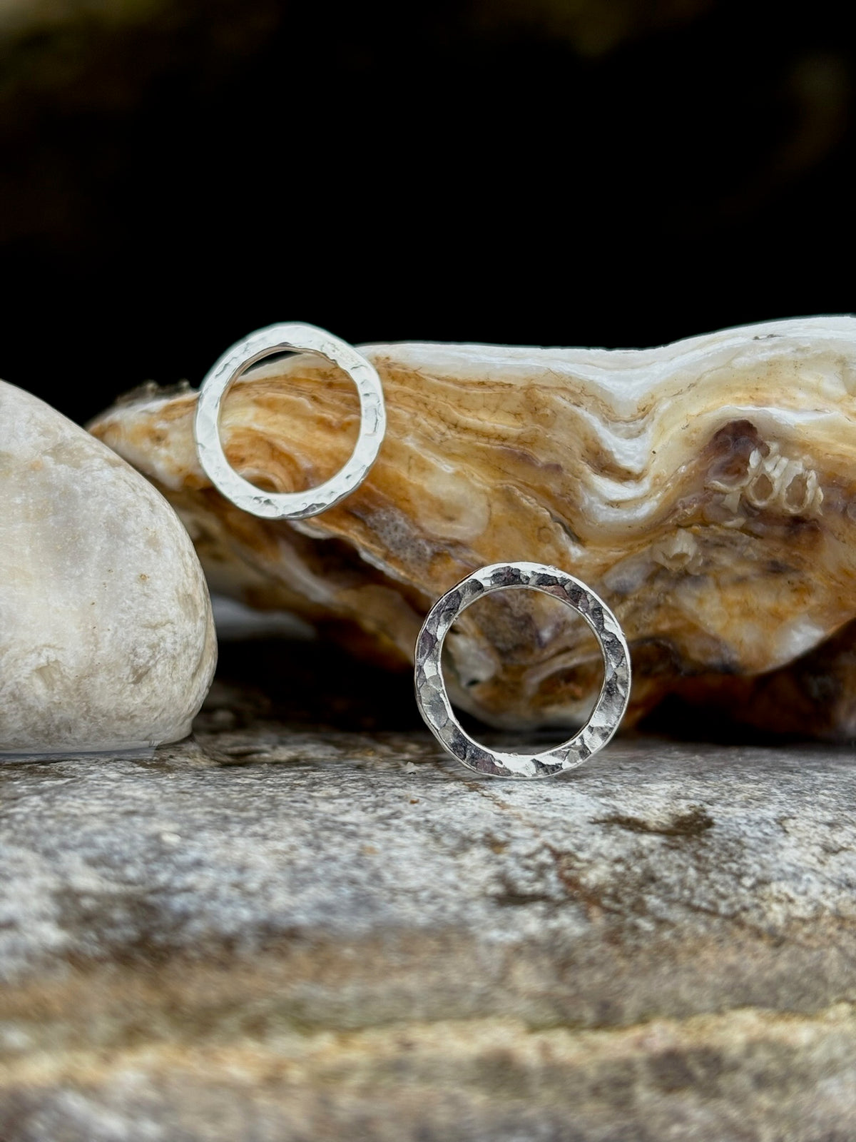 Hammered Circle Studs