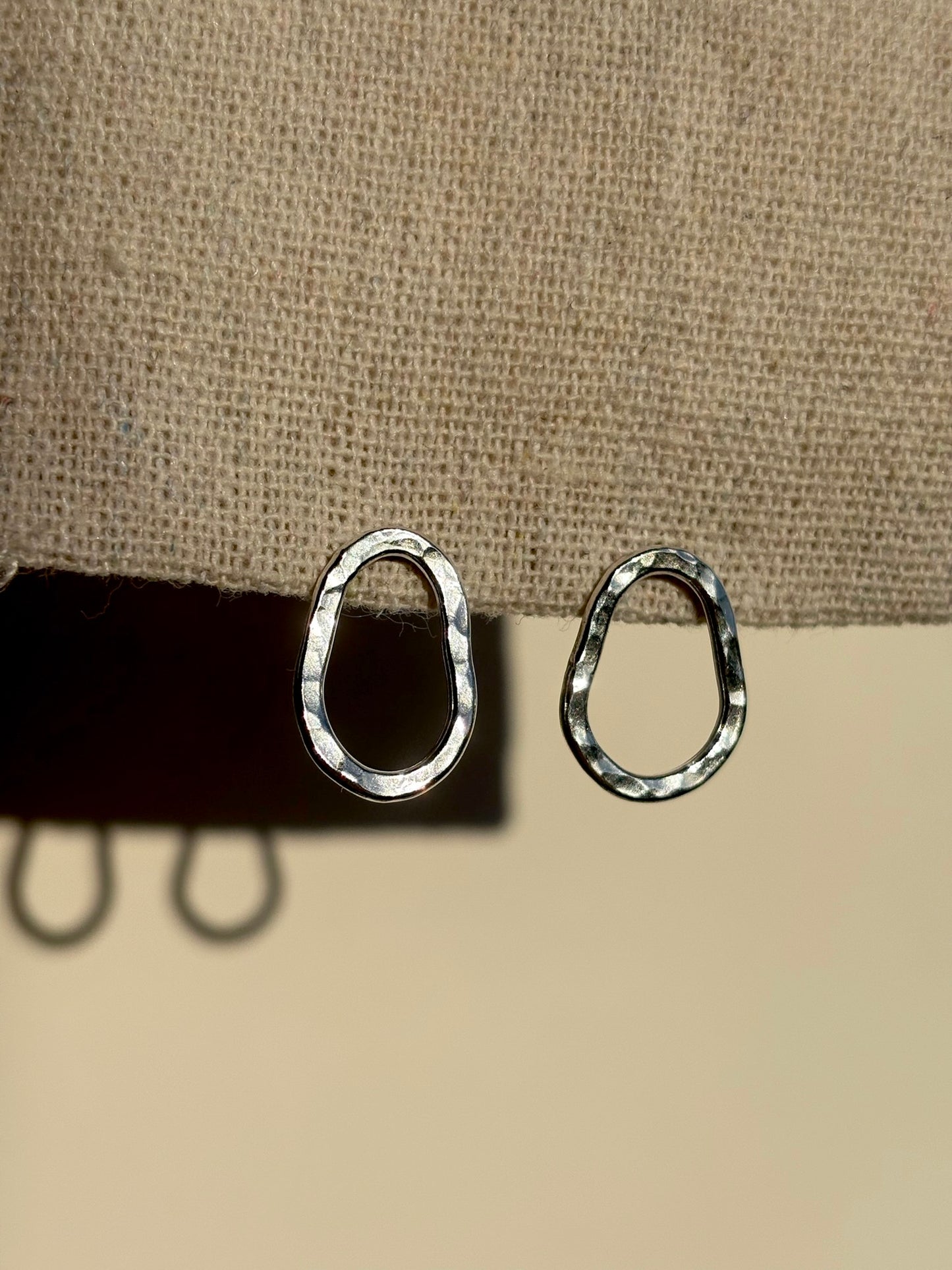Hammered Oval Studs