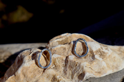 Hammered Oval Studs