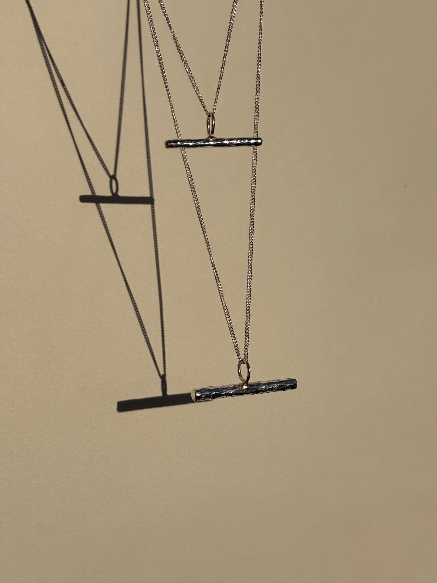 Hammered T Bar Necklace