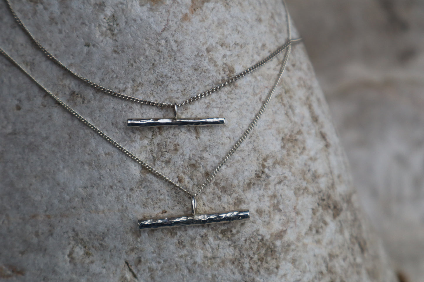 Hammered T Bar Necklace