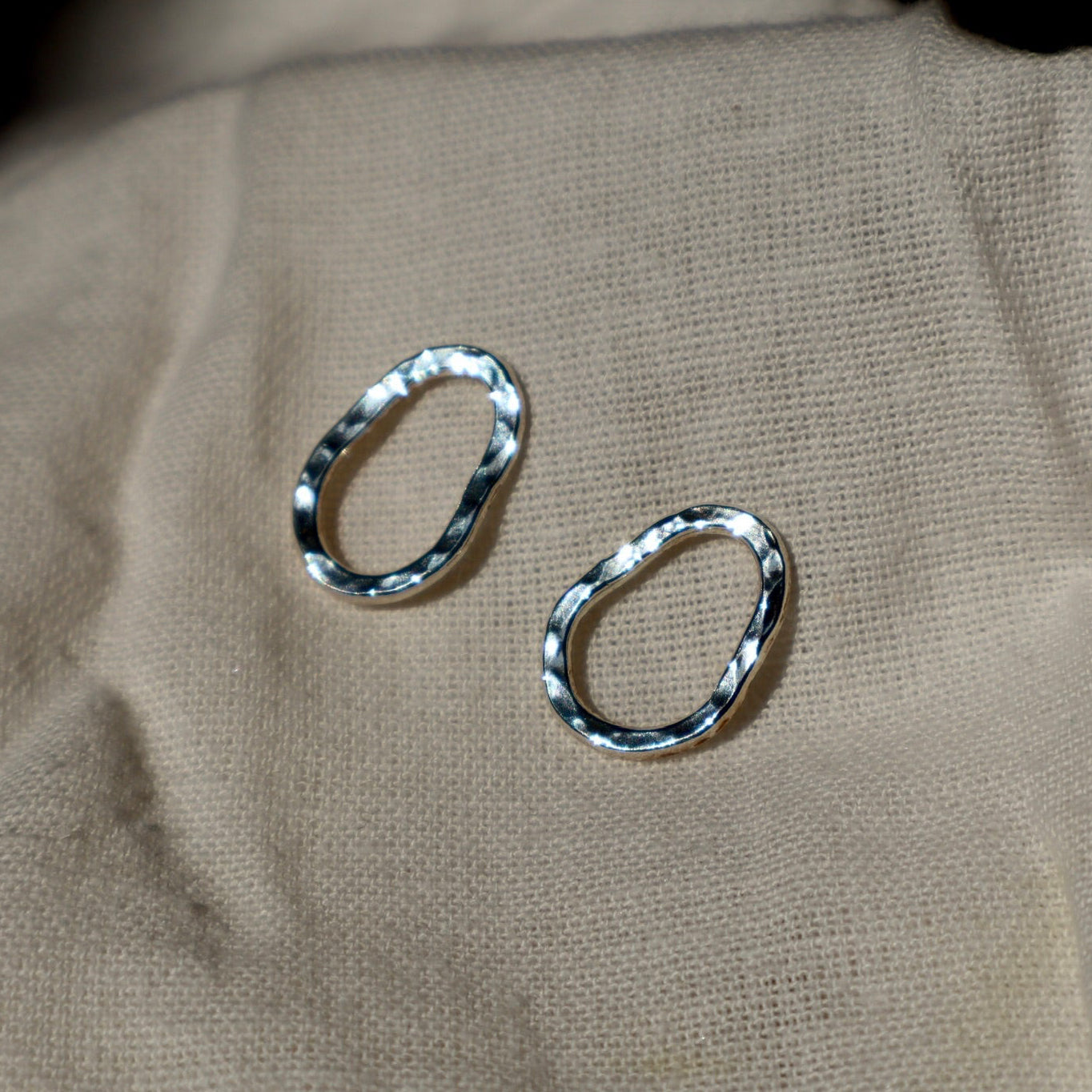 Hammered Oval Studs