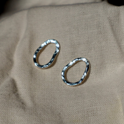 Hammered Oval Studs