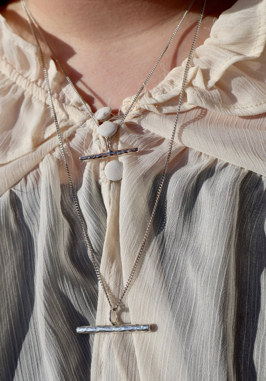 Hammered T Bar Necklace