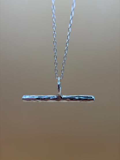 Hammered T Bar Necklace