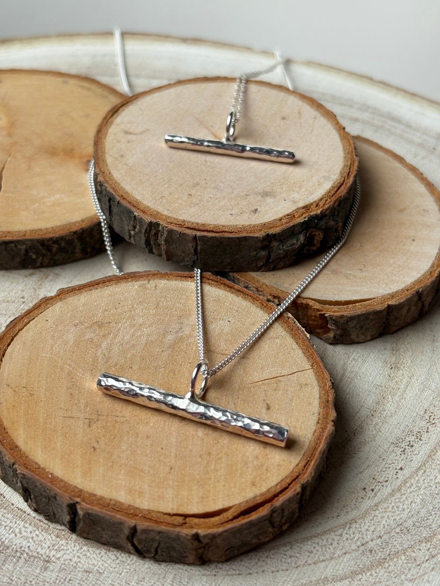 Hammered T Bar Necklace