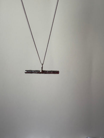 Hammered T Bar Necklace
