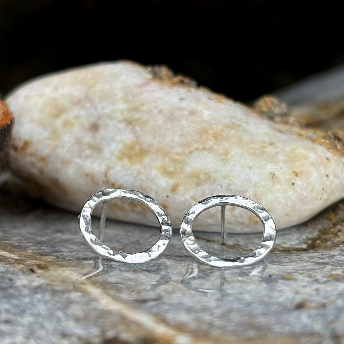 Hammered Circle Studs