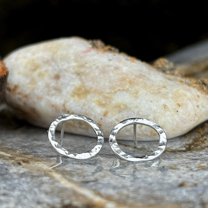 Hammered Circle Studs