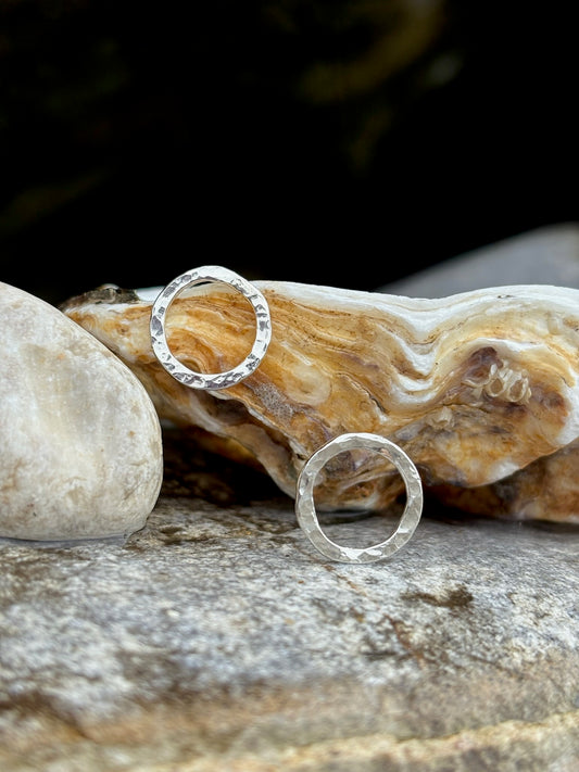 Hammered Circle Studs
