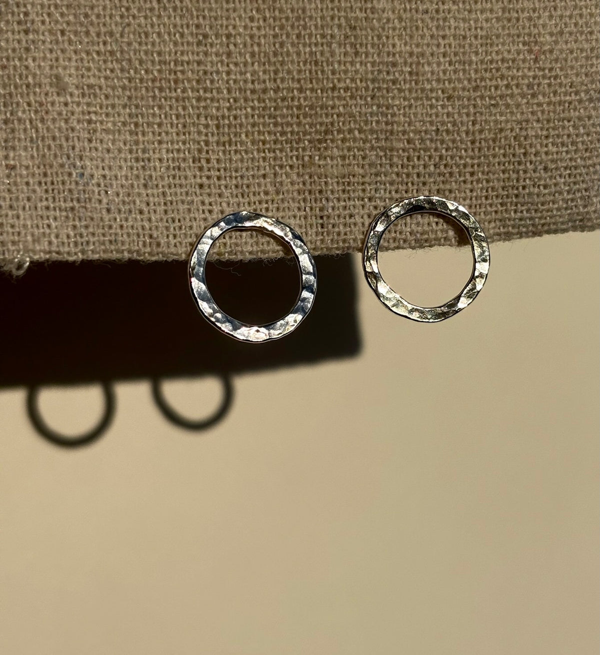Hammered Circle Studs