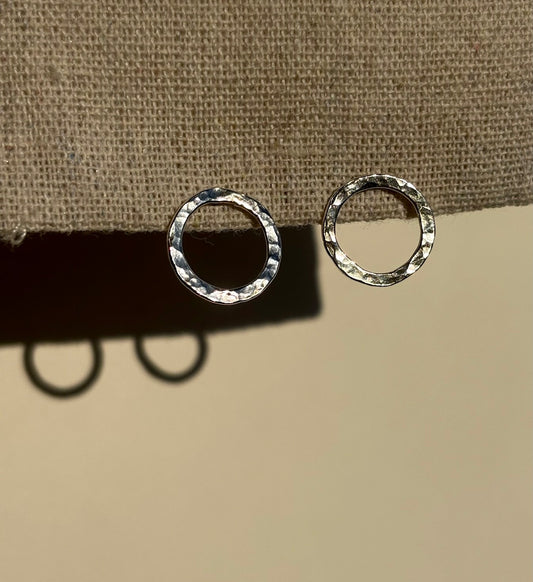 Hammered Circle Studs