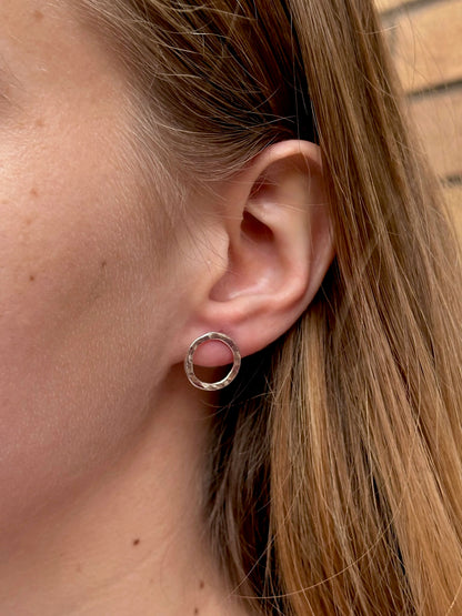 Hammered Circle Studs